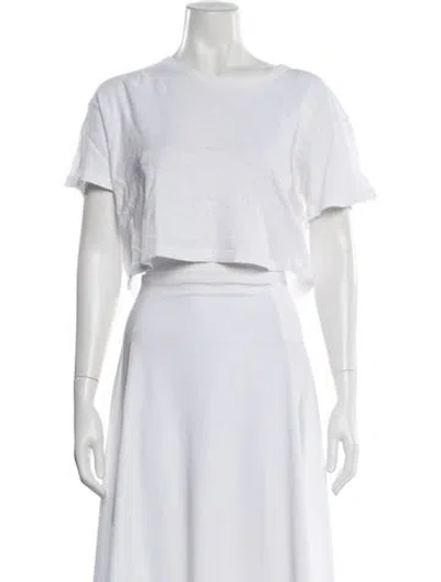 Pre-owned Leset Crew Neck Short Sleeve Crop Top In Purple