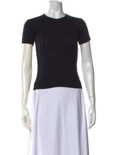 Pre-owned Leset Crew Neck Short Sleeve Top In Black