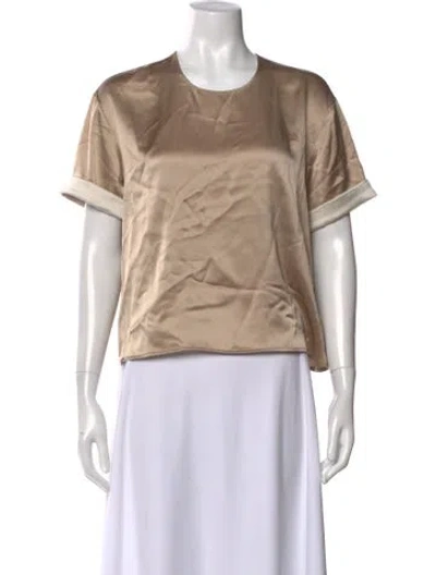 Pre-owned Leset Crew Neck Short Sleeve Top In Neutral