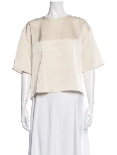 Pre-owned Leset Crew Neck Short Sleeve Top In Neutrals