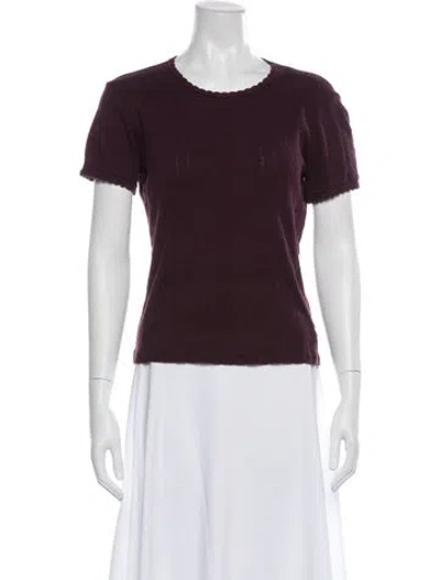 Pre-owned Leset Crew Neck Short Sleeve Top In Purple