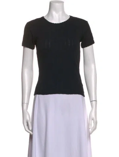 Pre-owned Leset Crew Neck Short Sleeve T-shirt In Black