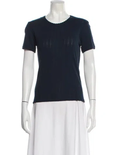 Pre-owned Leset Crew Neck Short Sleeve T-shirt In Blue