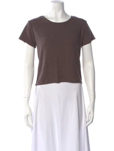 Pre-owned Leset Crew Neck Short Sleeve T-shirt In Brown