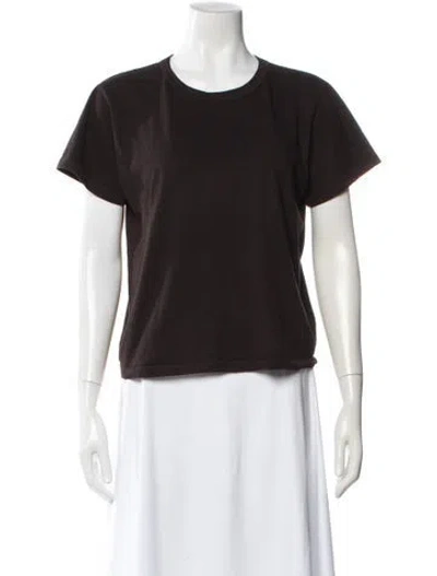 Pre-owned Leset Crew Neck Short Sleeve T-shirt In Brown