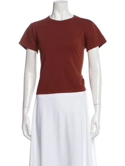 Pre-owned Leset Crew Neck Short Sleeve T-shirt In Brown