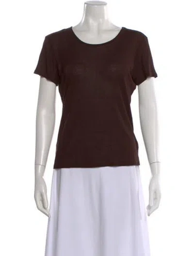 Pre-owned Leset Crew Neck Short Sleeve T-shirt In Brown