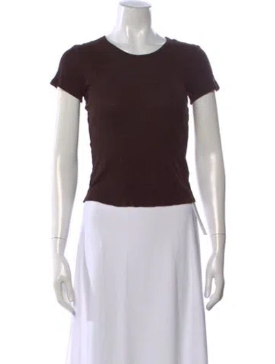 Pre-owned Leset Crew Neck Short Sleeve T-shirt In Brown