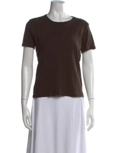 Pre-owned Leset Crew Neck Short Sleeve T-shirt In Brown