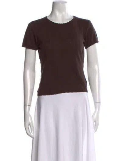 Pre-owned Leset Crew Neck Short Sleeve T-shirt In Brown