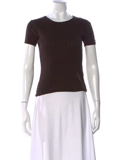 Pre-owned Leset Crew Neck Short Sleeve T-shirt In Brown