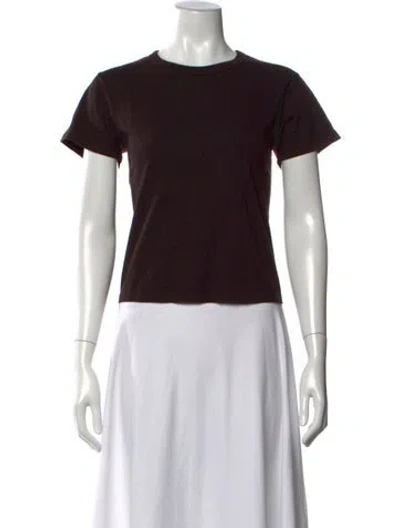 Pre-owned Leset Crew Neck Short Sleeve T-shirt In Brown