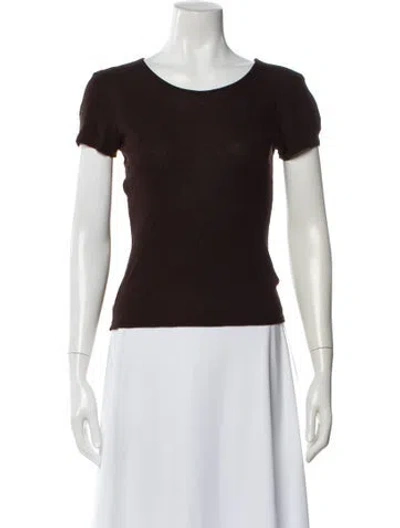 Pre-owned Leset Crew Neck Short Sleeve T-shirt In Brown