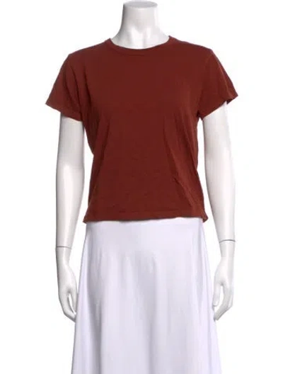 Pre-owned Leset Crew Neck Short Sleeve T-shirt In Brown