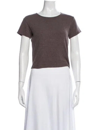 Pre-owned Leset Crew Neck Short Sleeve T-shirt In Brown