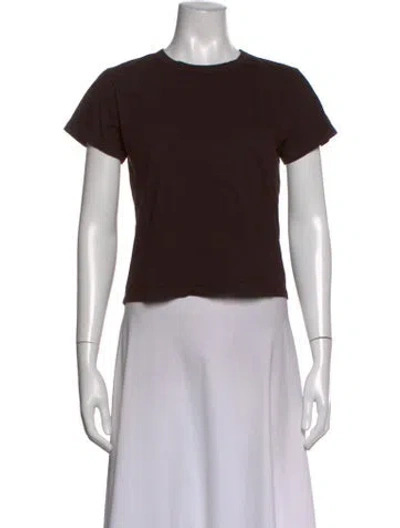 Pre-owned Leset Crew Neck Short Sleeve T-shirt In Brown