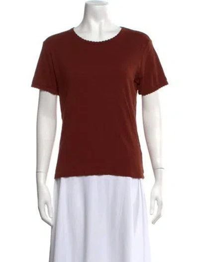 Pre-owned Leset Crew Neck Short Sleeve T-shirt In Brown