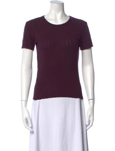 Pre-owned Leset Crew Neck Short Sleeve T-shirt In Purple