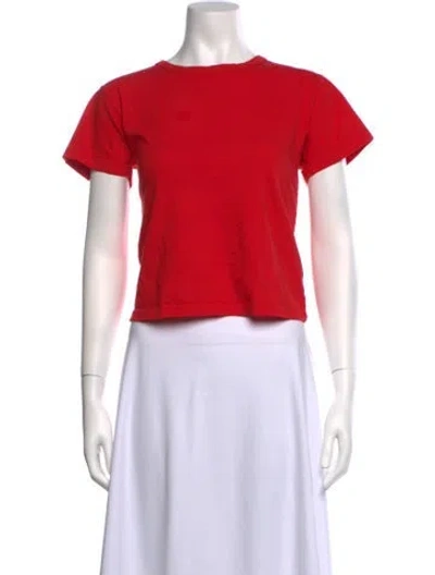 Pre-owned Leset Crew Neck Short Sleeve T-shirt In Red