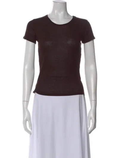Pre-owned Leset Crew Neck Short Sleeve T-shirt W/ Tags In Brown