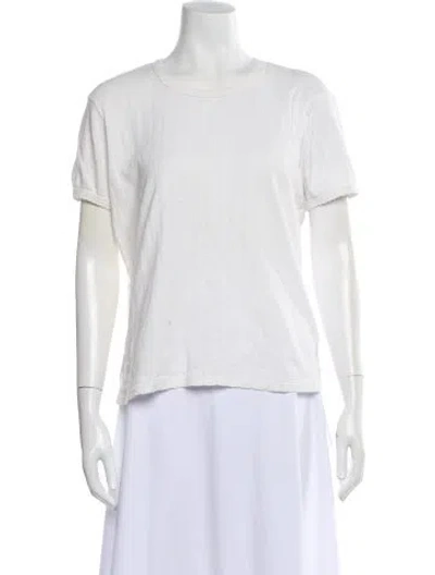Pre-owned Leset Crew Neck Short Sleeve T-shirt In White
