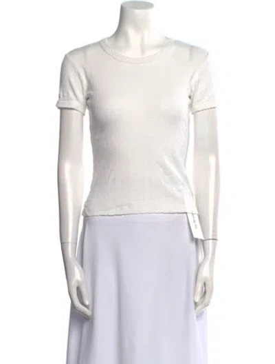 Pre-owned Leset Crew Neck Short Sleeve T-shirt In White