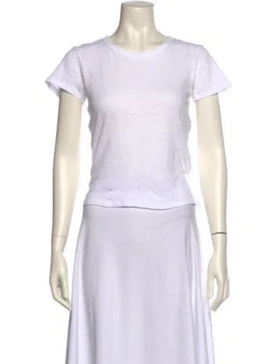 Pre-owned Leset Crew Neck Short Sleeve T-shirt In White