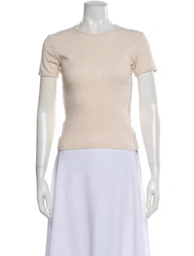 Pre-owned Leset Crew Neck Short Sleeve T-shirt In White