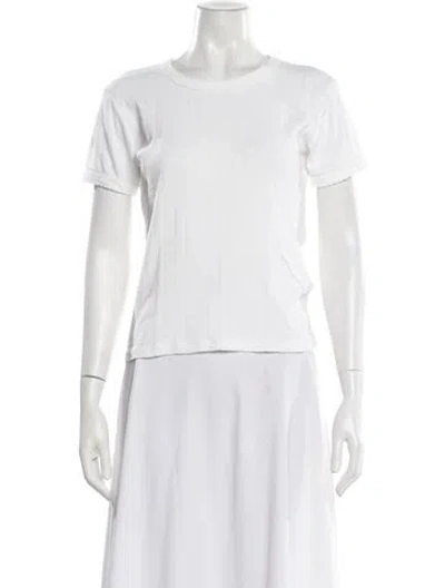 Pre-owned Leset Crew Neck Short Sleeve T-shirt In White