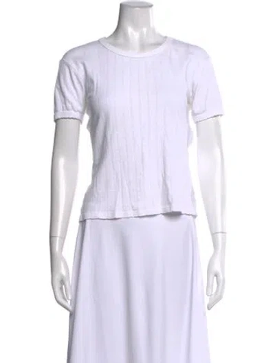 Pre-owned Leset Crew Neck Short Sleeve T-shirt In White