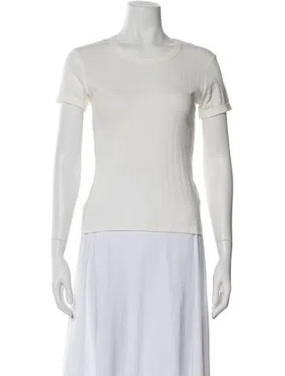 Pre-owned Leset Crew Neck Short Sleeve T-shirt In White