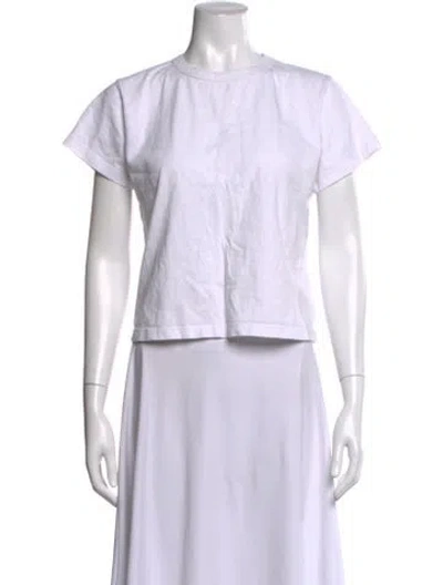 Pre-owned Leset Crew Neck Short Sleeve T-shirt In White