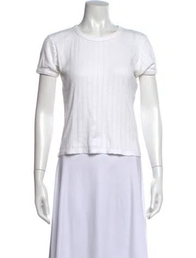 Pre-owned Leset Crew Neck Short Sleeve T-shirt In White