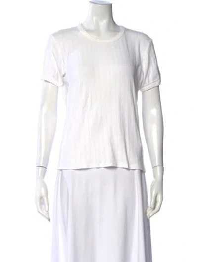 Pre-owned Leset Crew Neck Short Sleeve T-shirt In White