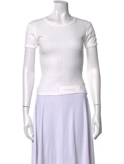 Pre-owned Leset Crew Neck Short Sleeve T-shirt In White