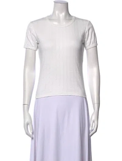Pre-owned Leset Crew Neck Short Sleeve T-shirt In White