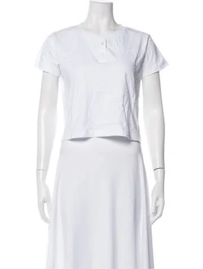 Pre-owned Leset Crew Neck Short Sleeve T-shirt In White