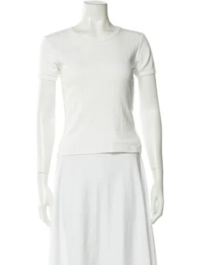 Pre-owned Leset Crew Neck Short Sleeve T-shirt In White