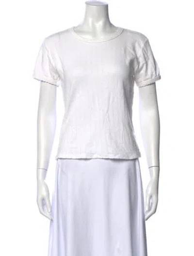 Pre-owned Leset Crew Neck Short Sleeve T-shirt In White