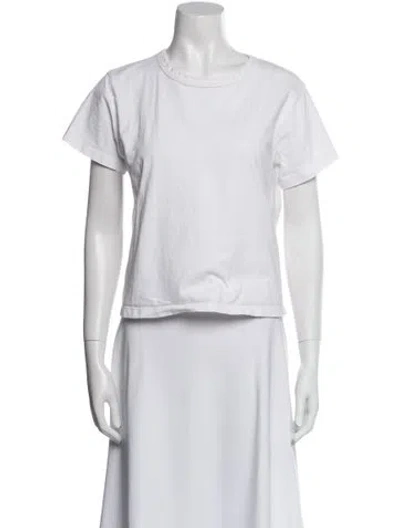 Pre-owned Leset Crew Neck Short Sleeve T-shirt In White