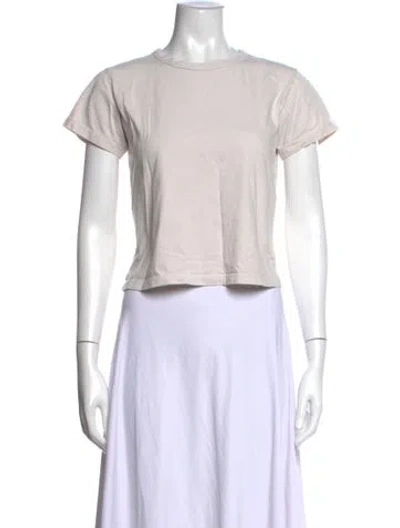 Pre-owned Leset Crew Neck Short Sleeve T-shirt In White