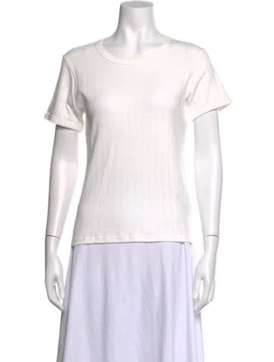 Pre-owned Leset Crew Neck Short Sleeve T-shirt In White