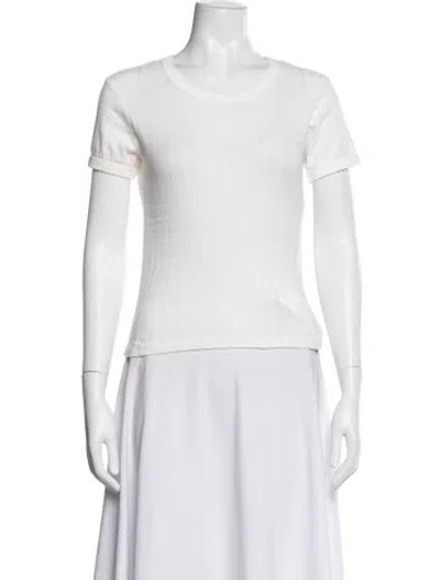 Pre-owned Leset Crew Neck Short Sleeve T-shirt In White