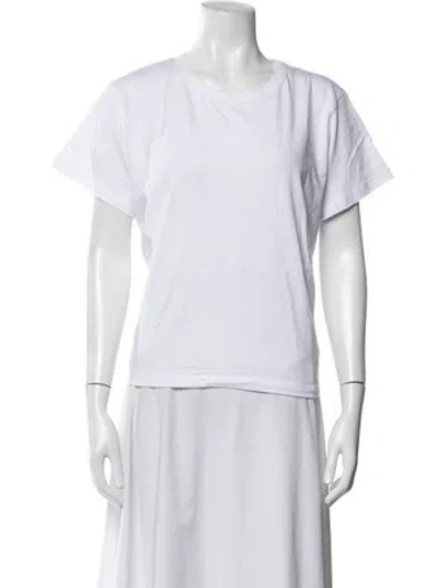 Pre-owned Leset Crew Neck Short Sleeve T-shirt In White