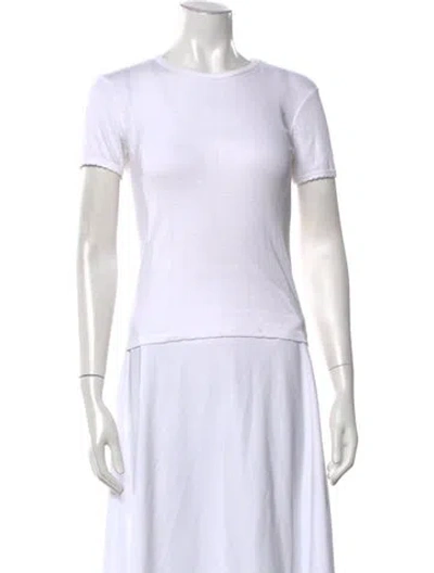 Pre-owned Leset Crew Neck Short Sleeve T-shirt In White
