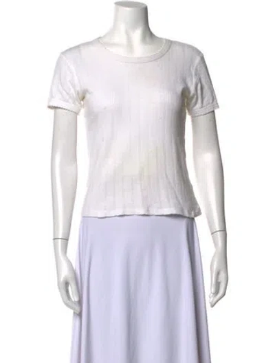 Pre-owned Leset Crew Neck Short Sleeve T-shirt In White