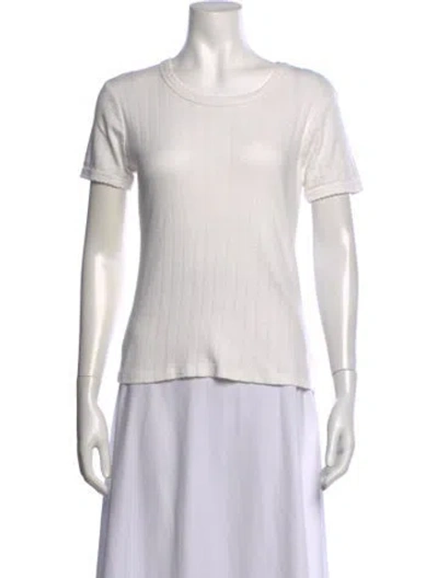 Pre-owned Leset Crew Neck Short Sleeve T-shirt In White