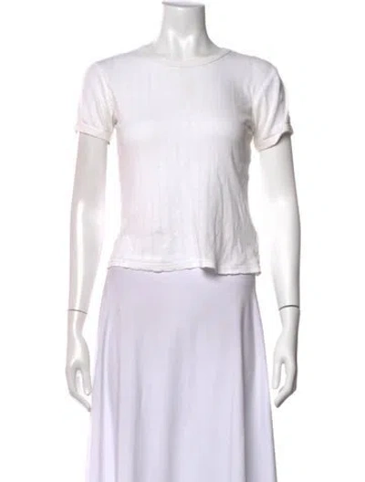 Pre-owned Leset Crew Neck Short Sleeve T-shirt In White