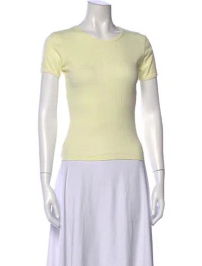 Pre-owned Leset Crew Neck Short Sleeve T-shirt In Yellow