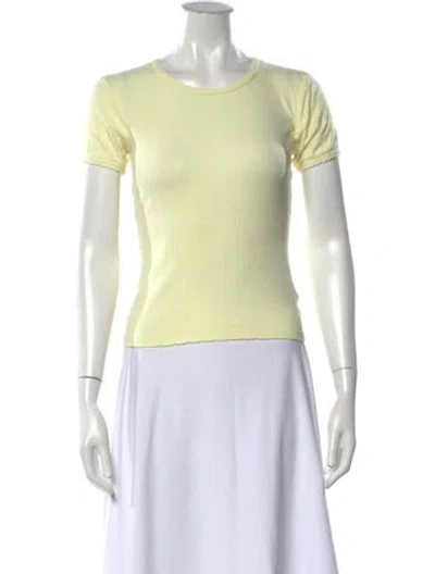 Pre-owned Leset Crew Neck Short Sleeve T-shirt In Yellow